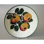 Wemyss Ware - Large Plate 'Apples', unmarked, 25cm approx