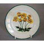 Wemyss Ware - Butter Plate 'Buttercups', impressed Wemyss, stamped Thomas Goode & Co, 14cm approx