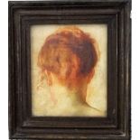 Circle of Frederick Lord Leighton (1830-1896) - Study of the back of a woman's head, oil on