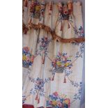 Two pairs of curtains in Nina Campbell "Pavlouck" fabric, lined and interlined, with pencil pleat