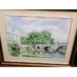 Desmond Conisett (20th century British school) - 'Richmond Bridge', probably on the Thames,