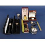 Boxed Accurist 9ct wrist watch with original leather strap, together with a further collection of