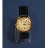 Late 1930s gents Tissot non magnetic gentleman's lug watch, with gold plated watch head, dial with