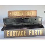 Impressive boxed locomotive registration plate, the box with a plaque inscribed "N.Y.M.R. Eustace