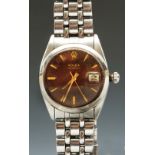 1960s Rolex Oyster Date gentleman's wrist watch, with tropical gilt dial, fitted with baton