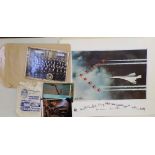 A collection of nine large format official colour photographs and images of Concorde 40 x 51cm