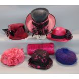 A collection of various vintage ladies and gent's hats, many in the original boxes