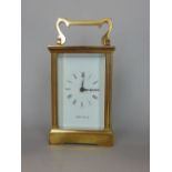 Mappin & Webb Ltd brass corniche cased carriage clock, 12 cm high