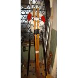 Nautical lot - an anchor moulded buoy, small life ring, boat ladder and a pair of rowing oars