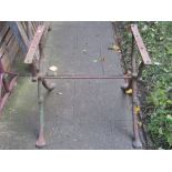 A Victorian cast iron garden table base with naturalistic x framed branch/twig swept supports, 80 cm