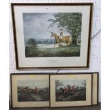 After Henry Alken - Set of four coloured engravings from the Fores's Hunting Sketches series, 41 x