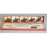 W Britains - Our Colonial Army, South Australian Lancers - five mounted figures with original box,