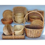 A collection of wicker items to include mainly baskets