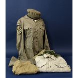 A collection of military uniform from the 1960s/70s including a Royal Signals tropical dress