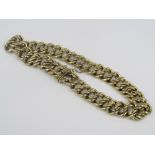 A 14ct double curb link bracelet, 21g