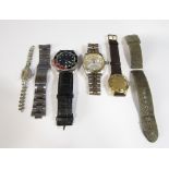 A collection of wrist watches to include a gent's replica Rolex, a further Sekonda watch, a