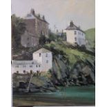 David Short - Scene at Port Isaac, Cornwall, oil on board, signed and dated 82, inscribed verso -