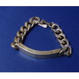 1970s silver gilt curb link identity bracelet, 3.5 oz approx