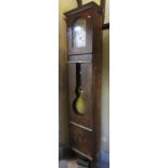 A 19th century French longcase clock, the pine case with original mahogany grained and decorated