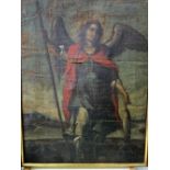 18th century school - Study of the Archangel Raphael holding a staff and a fish in a landscape