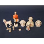 An Arcadian China double faced suffrage bust - Votes for Women, with the Darlington crest,