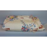 A bed cover for a king size sleigh bed in Nina Campbell "Pavlouck" fabric, lined, interlined, and