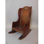 Primitive country child's or doll's rocking chair, 66cm high