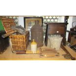 One lot of miscellaneous items to include a small stoneware flagon with impressed merchants mark