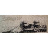 After Benjamin Wilson (British 1721-1788) - 18th century monochrome etching of a landscape inscribed