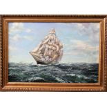 Victor Elford (1911-2003) - A marine scene with the sailing ship The Regina Maris, oil on canvas,