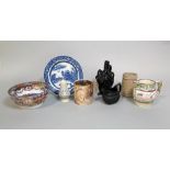 A collection of mainly 19th century British ceramics including an early 19th century bowl with