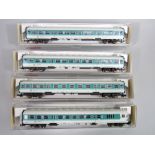 FLEISCHMANN DB suburban push/pull coaches in two-tone green & white RegionalBahn Livery, consist =