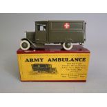 W Britain - Army Ambulance with driver and wounded man on stretcher, with original box number 1512