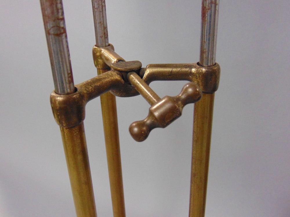 Interesting telescopic brass shop display stand in the manner of Benson, 43cm high (adjustable); - Image 2 of 2