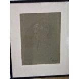 An early 20th century charcoal and chalk study of a boy's head, dated 1928, 31 x 23 cm, framed