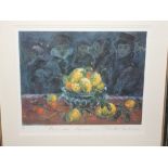 Tabitha Salmon (20th century British school) - Admiring Procidea Lemons, signed coloured limited