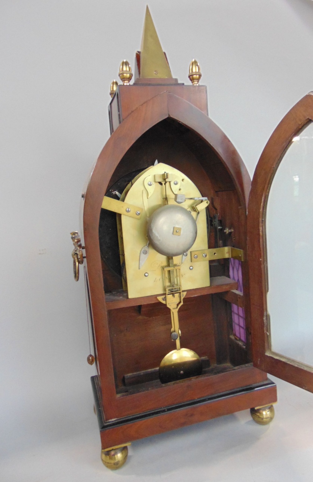 Regency double fuse bracket clock by Bisset, Royal Exchange, London, the architectural flame - Image 4 of 9