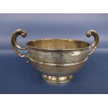 1920s silver twin handled dish, inscribed 'South and West Wilts Point to Point 1923, 1st Prize Light