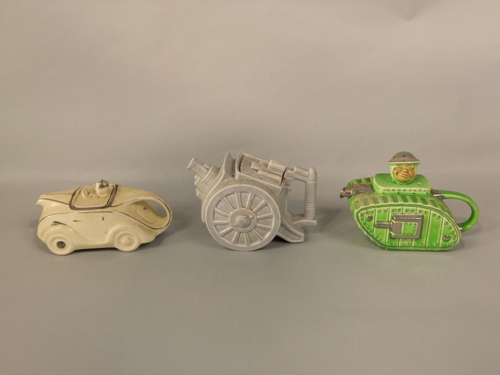 A quantity of various novelty tea pots including animals and birds, an example modelled as a canon - Image 6 of 7