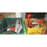 One lot of various power tools, to include a Bosch electric drill model PSB600-2, a Black and Decker