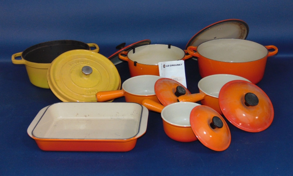 A small quantity of Le Creuset cookware to include Dutch ovens, saucepans, etc, together with a - Image 2 of 4