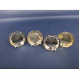 Set of four silver pin dishes, 10cm diameter, 8.5oz approx