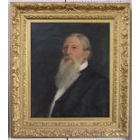 19th century British school - Bust length portrait of an elderly bearded man, oil on canvas,