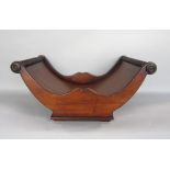 Mahogany cheese coaster with turned ends and typical details, 40cm long