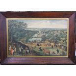 After Breughel (16th century European school) - Extensive landscape with numerous figures, merry