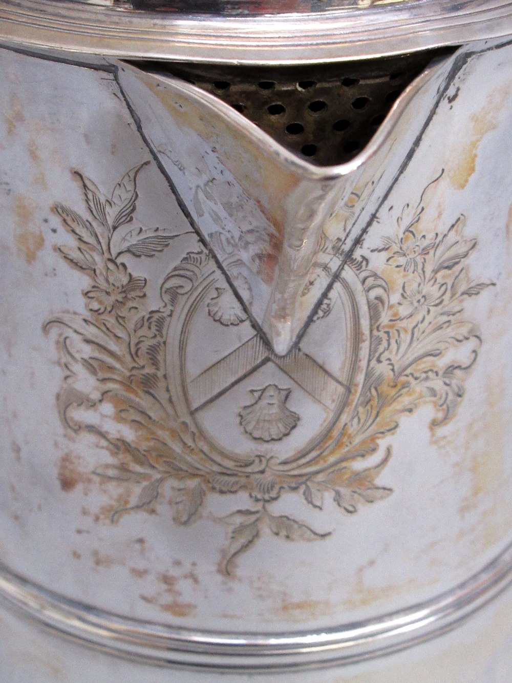 GEORGE III SILVER TANKARD 1764, WITH LATER SPOUT, RE-ASSAYED BY THE LONDON ASSAY OFFICE STAMPED 925. - Image 2 of 8