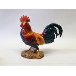 BESWICK MODEL OF A LEGHORN COCKEREL PAINTED IN NATURALISTIC HUES, No. 1892 (H: 24cm)