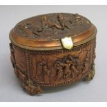 C19th FRENCH BRONZE RING BOX, STAMPED ON THE BASE A.B. PARIS, ENGRAVED ON THE INNER RIM, ASSER