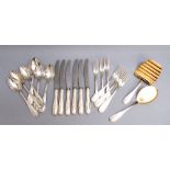 CUTLERY SET BY BRUCKMAN & SON WITH GERMAN 800 STANDARD HALLMARKS, DESIGNED BY HELENE BRANDT 1924 (