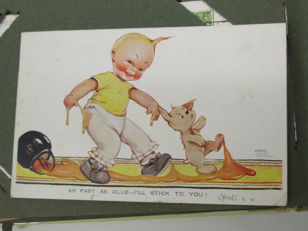 1920'S POSTCARD ALBUM CONTAINING TWO WORLD WAR I SILK CARDS, TRANSPORT, HUMOROUS, TOPOGRAPHICAL - Image 6 of 11
